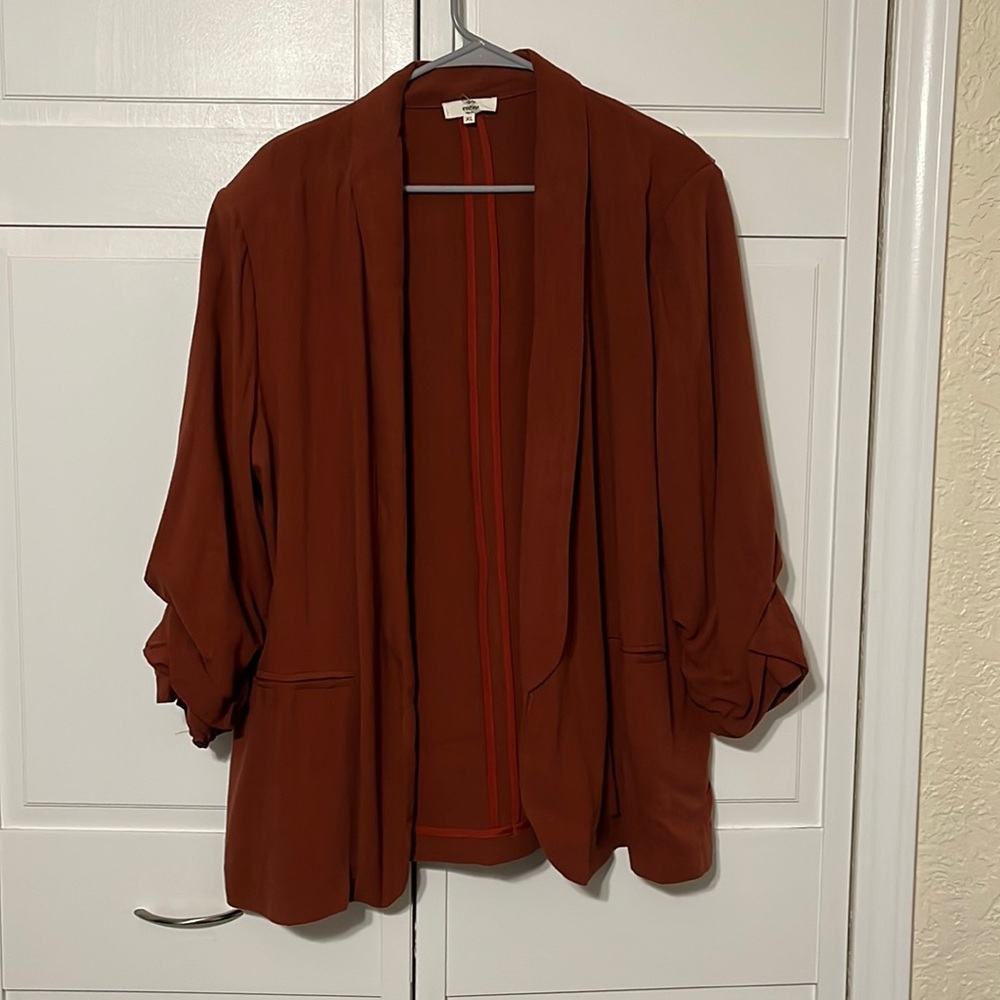 Lightweight burnt orange blazer
